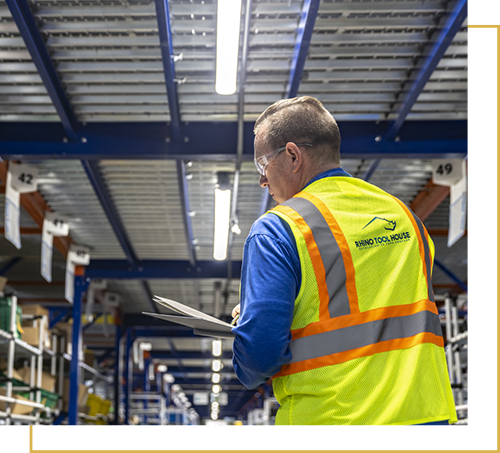 Rhino Innovation employee in warehouse